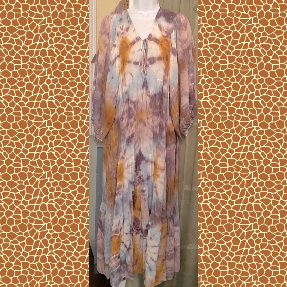 Bohemian Tie-Dye Maxi Dress